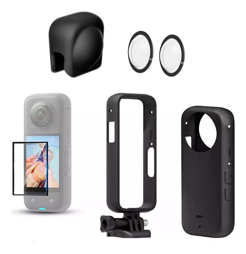 Combo De Protecctores Para Insta360 X3 Goma Estuche + Lentes