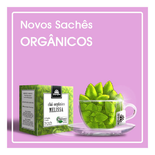 6 Chá De Melissa Pura 100 % Folhas 10 Sachês - Org. E Cert