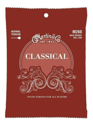 Martin Cuerdas Para Guitarra Clasica Normal Tension, 80/20, 