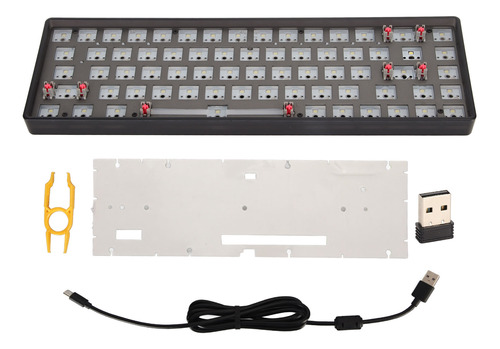 Kit De Teclado Modular Negro Negro Mecánico De 68 Teclas 2.4