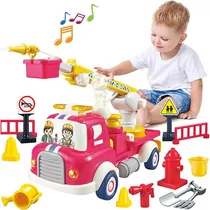 Comprar Juguetes de Camiones De Bomberos Para Niños Pequeños De 3 A 5 Años Con Luces Y Sonidos, Juguetes Camión De Bomberos Para Niños,juguete Para Niños De 3, 4, 5, 6 Años, Regalos De Cumpleaños De Navidad,