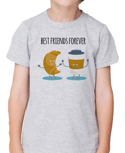 Remera De Niño Best Friends Cafe Y Medialuna