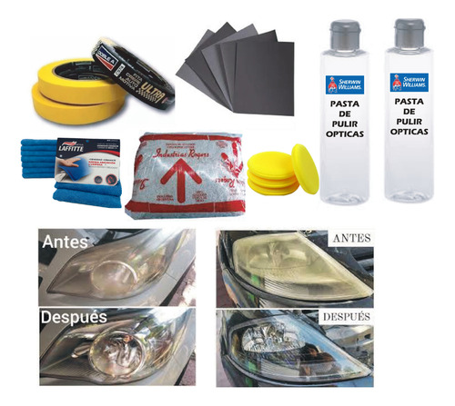 Kit Pulido Ópticas Faros Profesional Por La Acción Del Sol