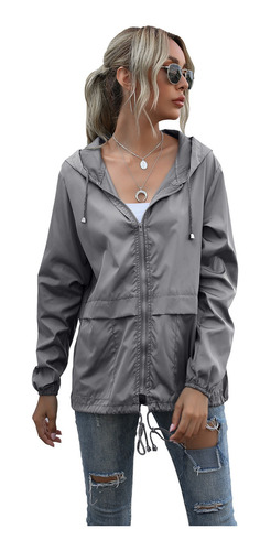 Chaqueta Impermeable A Prueba De Viento Simple De Moda Mujer