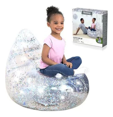 Sillón Inflable Puff Bestway 72x72 Cm Sofa Int. Ext. Glitter