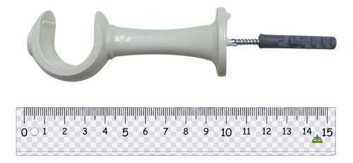 Suporte Varão Cortina Simples 28mm Par Com Ponteira Cor Branco