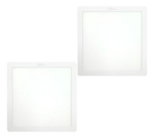 Kit De 2 Piezas Panel Led Cuadrado Plafon 18w Sobreponer /e