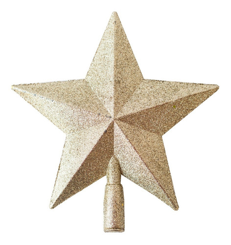 Estrella Puntal Dorado 15cm Para Arbol De Navidad 