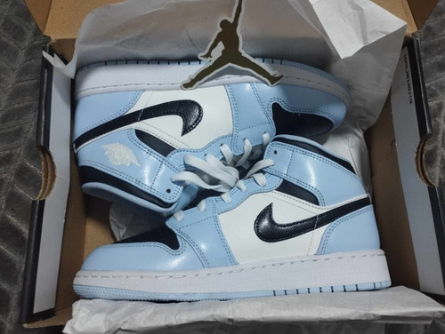 Air Jordan 1 Mid Ice Blue Gs 555112-401