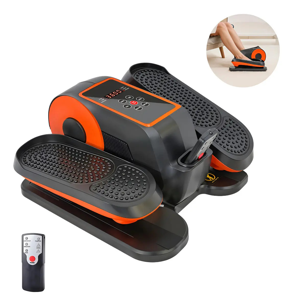 Mini Elíptica Eléctrica Moderna Para Hacer Ejercicio Sentado Color Negro Naranja