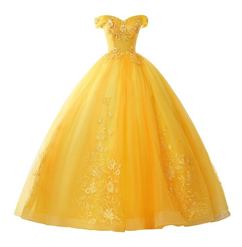 Vestido Amarillo Bella Quinceañera 15 Años Princesa Gala Q07