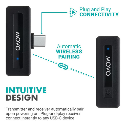 Micrófono Inalámbrico Movo Wireless Mini Uc Duo Para Android