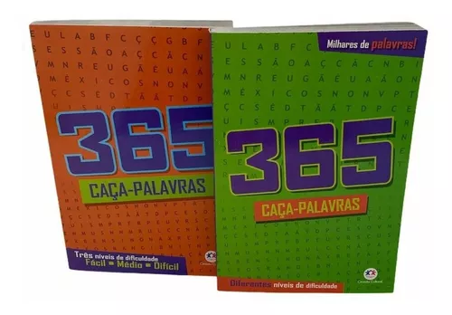 Kit 2 Livros Caça-Palavras Ed.1: Nível Difícil