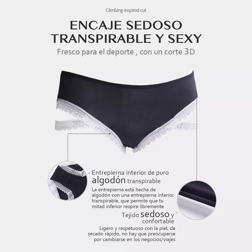 Pack 3 Bragas De Algodón De Seda Hielo Para Mujer, Calzones