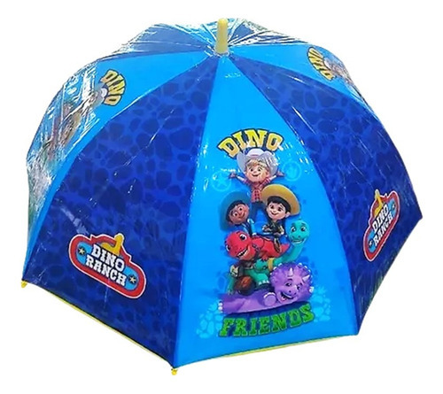 Paraguas Impermeable Infantil Lluvia Automatico Disney Wabro Color Dino Ranch Amarillo