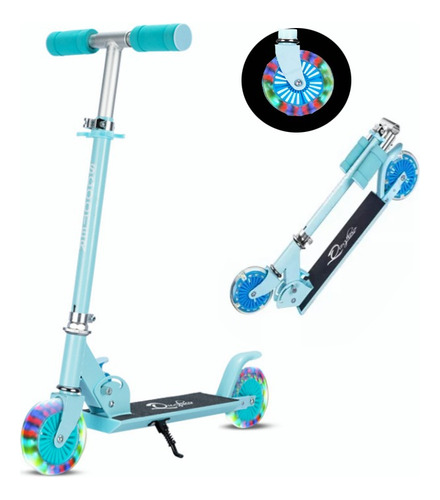 Patinete Plegable Ajustable Con Luz Led Regalo Para Niños