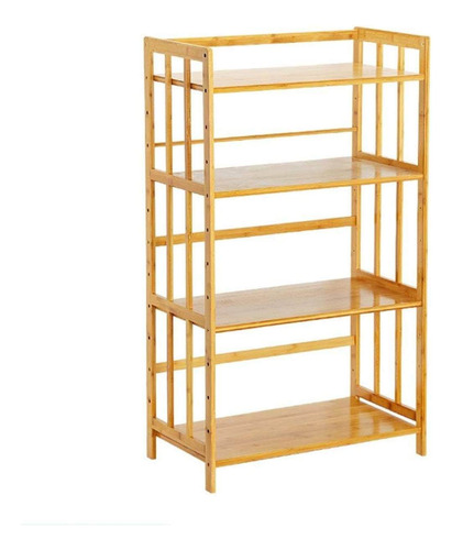 Estante Organizador De 4 Niveles Madera Bambú 108x67x26cm