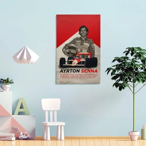 Ayrton Senna Poster 10 Brazilian Racing Canvas Wall Art