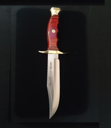 Imagen 2 de 5 de Cuchillo Bowie 180mm Dorado C/funda Marca Muela