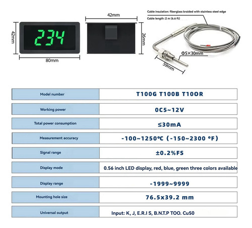 Medidor Led Con Sensor Egt Y Temperatura Para Soldar