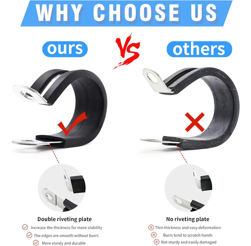 Abrazaderas De Cable De Acero Inoxidable 1.5 Pulgadas Con Re