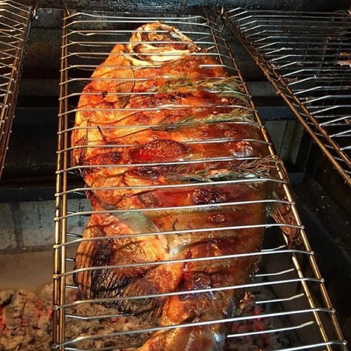 2 Grelha Dupla Abre E Fecha 54cm Aço Churrasco Frango