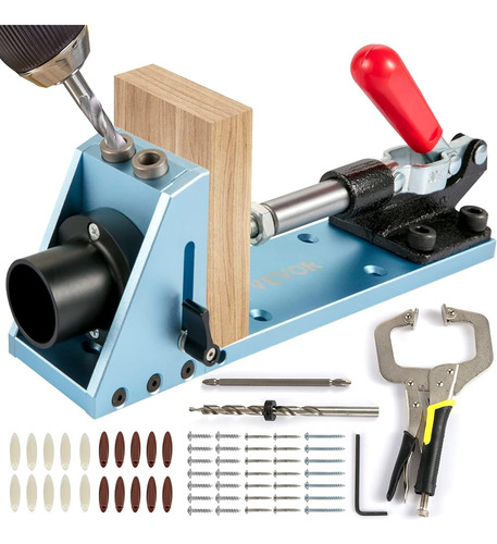 Vevor Pocket Hole Jig Kit, Aluminio Profesional Y Mejorado, 