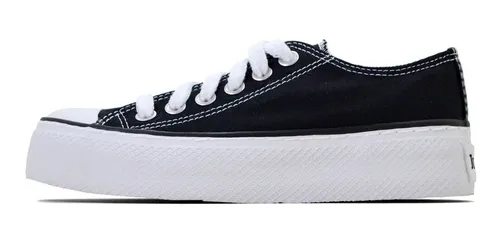 Zapatilla John Foos 752 Cl sica Negra Con Plataforma