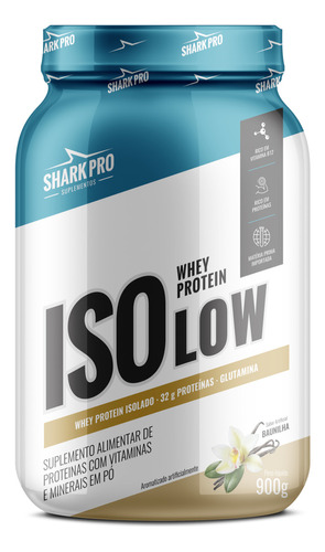Iso Low Whey Protein Baunilha 900g - Shark Pro Sabor Baunilha