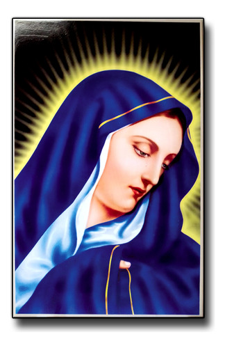Virgen De Dolores  En Azulejo 25cm X 40cm Acabado Brillante