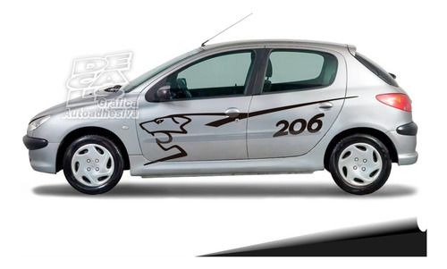 Calco Peugeot 206 Rc Rally Juego Capot - Techo - Portón
