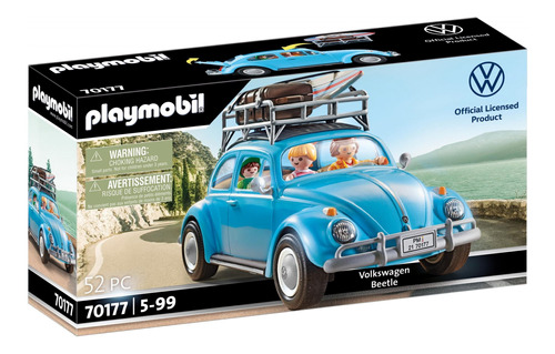 Playmobil - Volkswagen Beetle, 1581 Cor Azul-celeste Personagem VOLKSWAGEN BEETLE Quantidade de peças 52