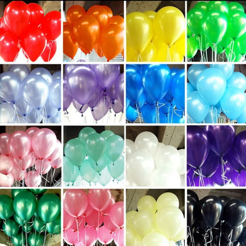 200 Globos Metalicos # 12 Aperlados Latex 30 Cm
