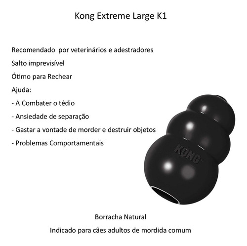 Imagem 3 de 8 de Kong Extreme Large Grande Brinquedo Dispenser Para Cães