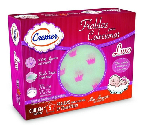 Fralda De Pano Luxo Estampa Menina - Cremer