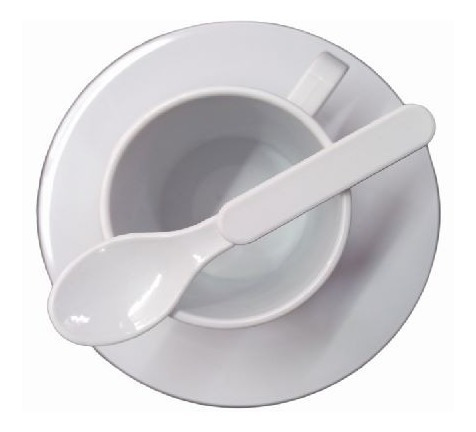 Imagen 2 de 8 de Set Jardin Taza + Plato + Cuchara Polimero Sublimable