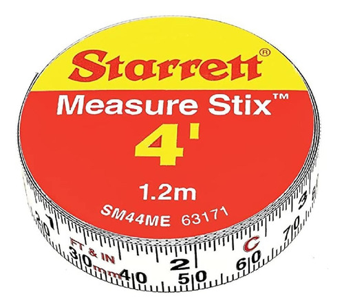 Fita De Aco Metrica Com Adesivo 1,2m Starrett Sm44me Unic Un