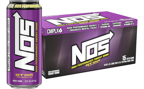 Nos Gt Grape: Bebida Energéticapack De 15 Unidades.