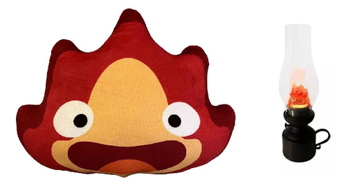 Nuevo Ghibli Calcifer Cojin Y Candelabro Castillo Vagabundo (Usado)