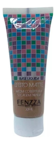 Base de maquiagem líquida Fenzza Efeito Matte Média Cobertura Base Líquida tom pele morena - 30mL