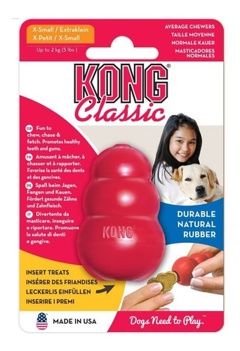 Juguete Kong Classic Para Mascotas Perros Talla Xs Hasta 2kg