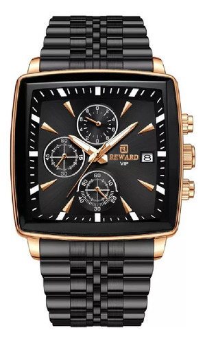 Reloj Cuadrado De Lujo De Acero Inoxidable Con Cronógrafo Re