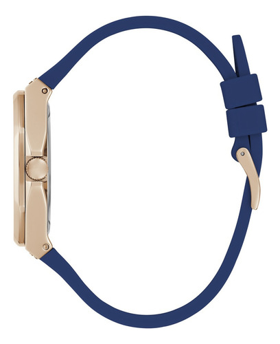 Reloj De Pulsera Guess Steel Guess, Multi-función, Para Mujer, Con Correa De Acero Inoxidable Color Azul Y Hebilla Simple