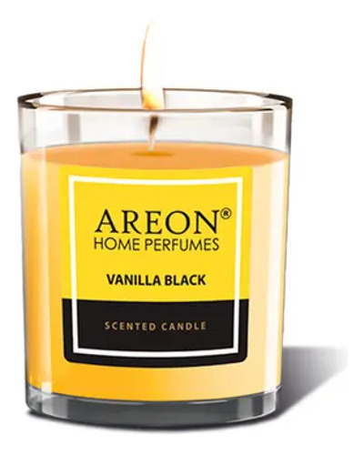 Vela Aromática Perfumada Areon 120g Vanilla Black Baunilha Cor Dourado