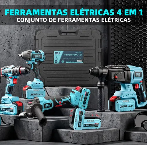 Kit 4 Em 1 Ferramentas Elétricas Brushless Shili Tools | Frete grátis