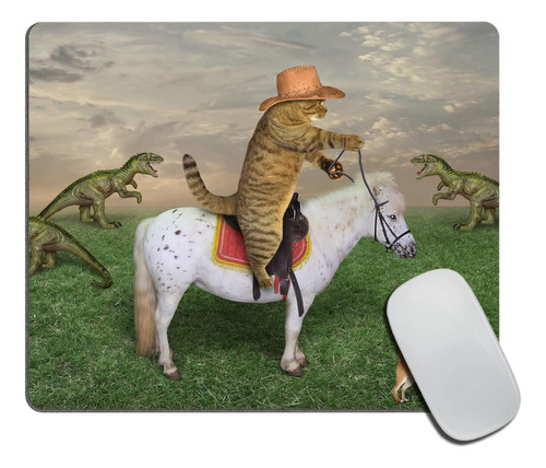 El Gato Vaquero En Un Caballo Pasta Una Manada De Dragones E