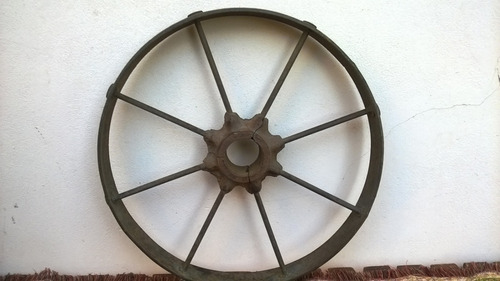 Antigua Rueda De Maquina Agricola 40 Cm Carretilla Zorra