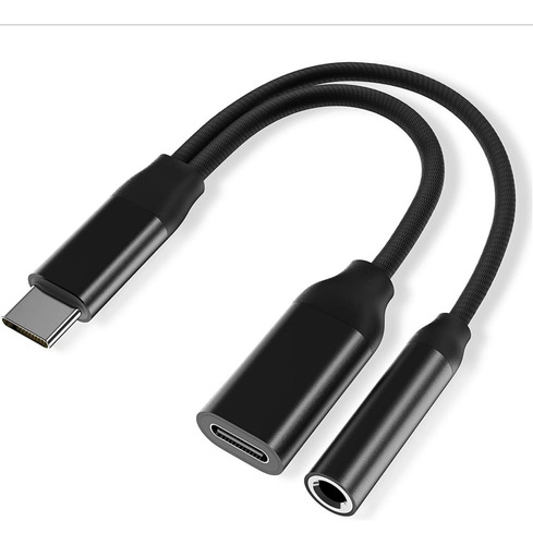 Adaptador Tipo C Doble Audífonos Cargador Para Xiaomi Oppo +