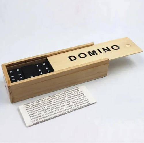 Negro Domino 28 Set En Caja De Madera