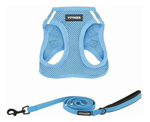 Voyager Step-in Air All Weather Mesh Harness And Reflective Color Ribete Azul Bebé A Juego (paquete De Correa)